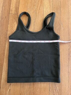 A New Day - Dark Green Stretchy Ribbed Tank Top - Women